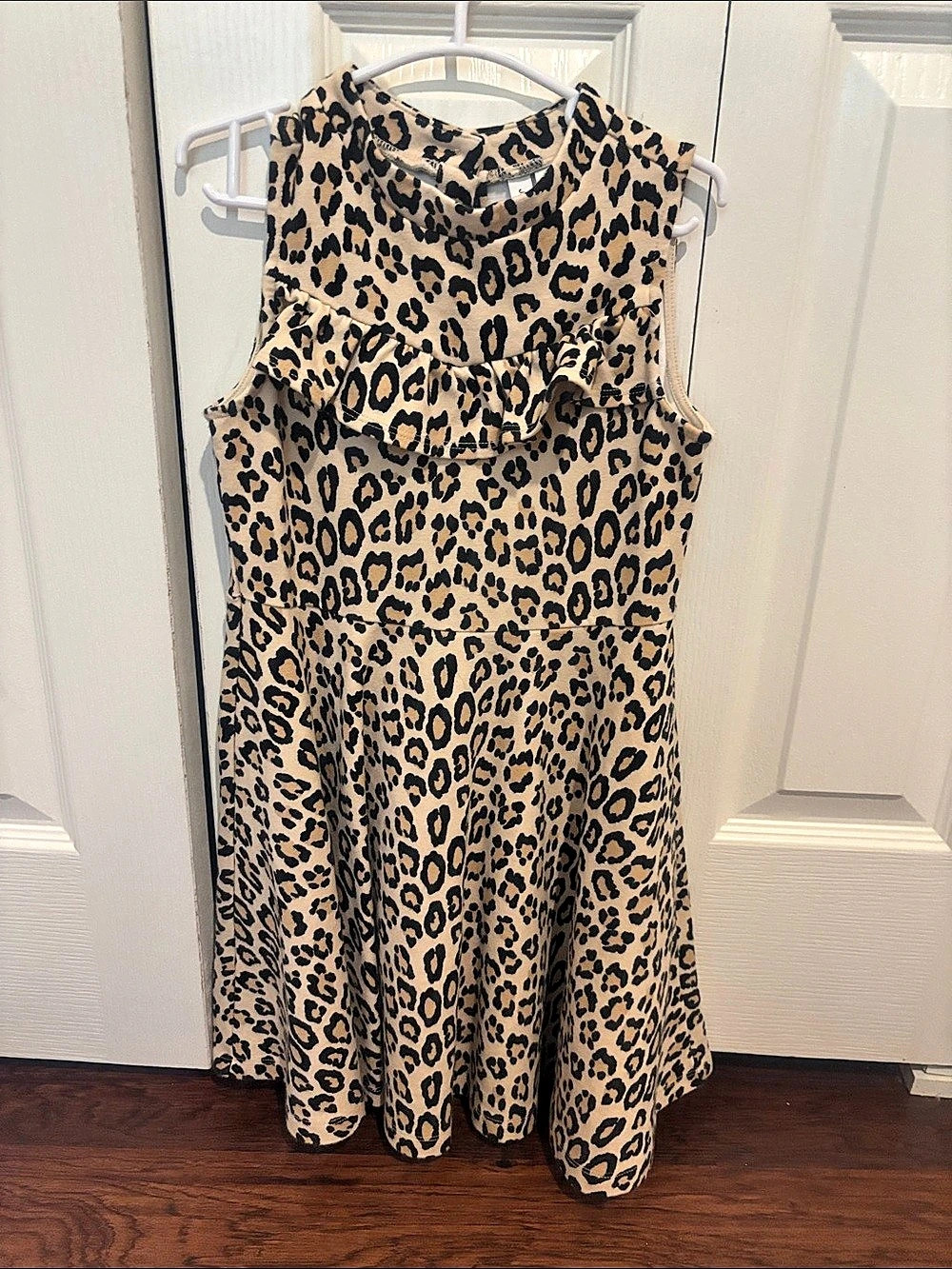 Janie and Jack Leopard Print Ruffle Mini Dress Like New